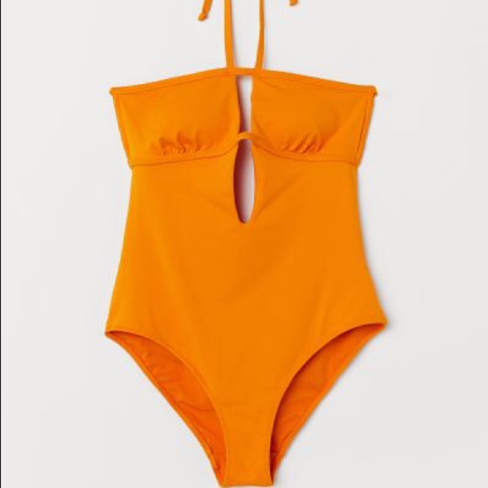 H&M ORANGE HALTER-NECK SWIMSUIT